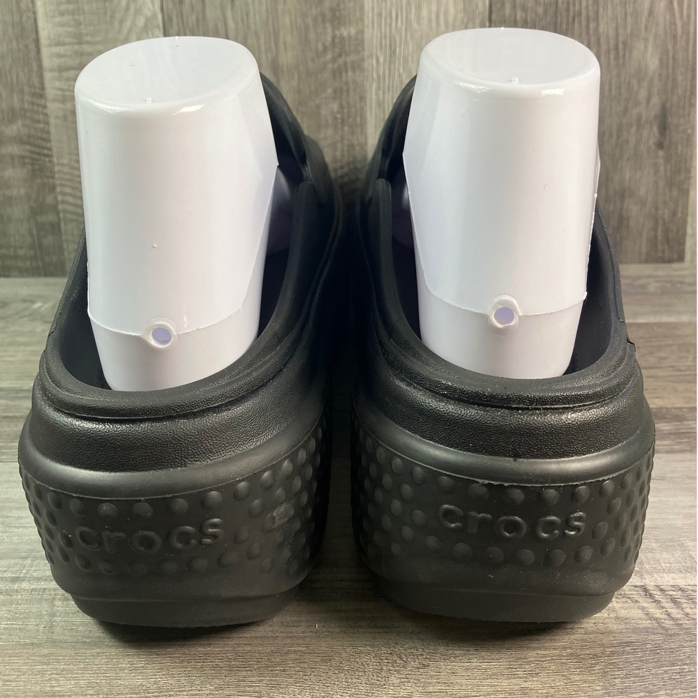 Crocs Stomp Loafer Black Platform Chunky Lug Sole Shoes Mens 7 Womens 9 - Picture 4 of 7